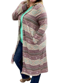Honeyme - Aztec Hooded Cardigan