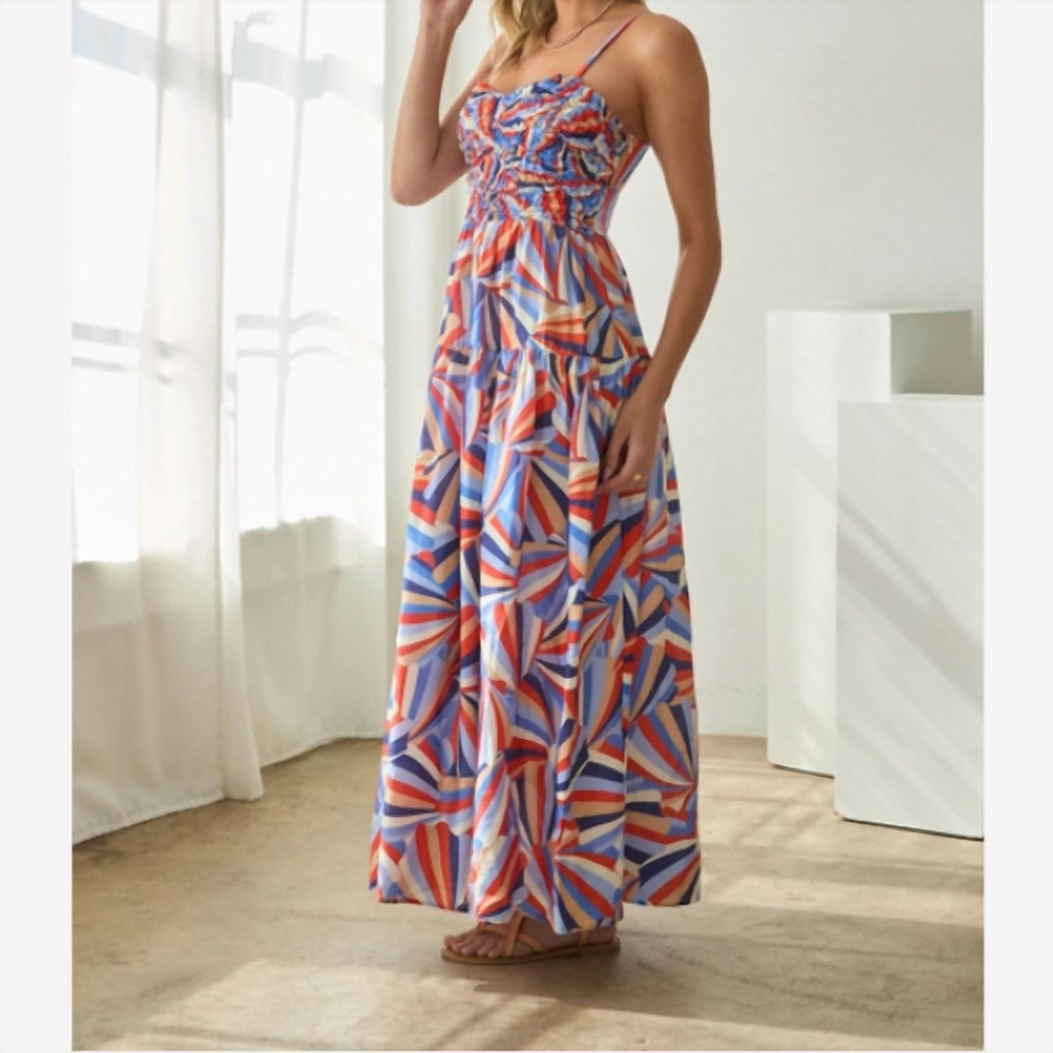 Skies Are Blue - Bianca Smocked Bodice Midi Dress