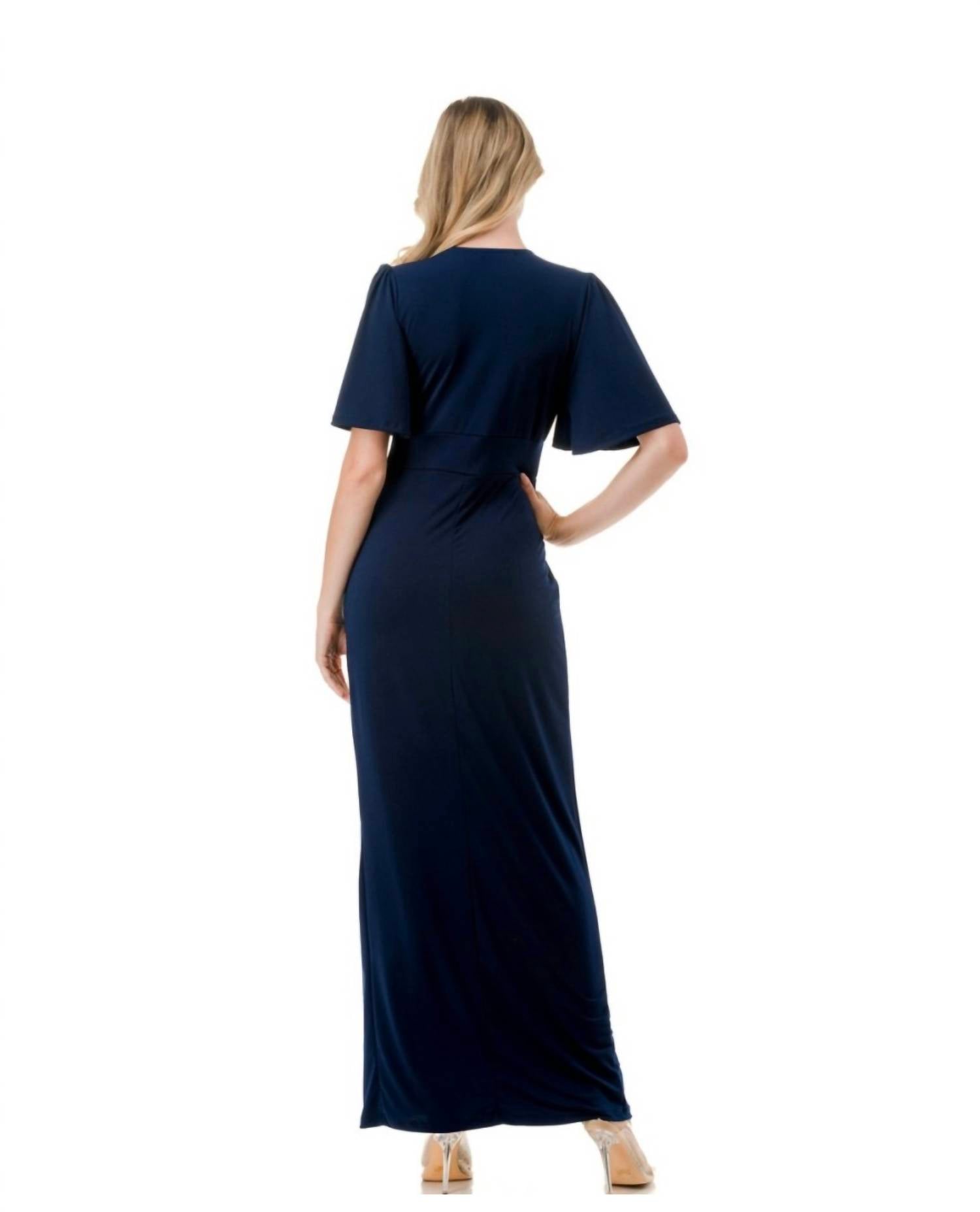 Ariella - Flutter Sleeve Maxi Dress