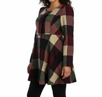 Ryu - Plaid Wool With Faux Fur Scarf Jacket