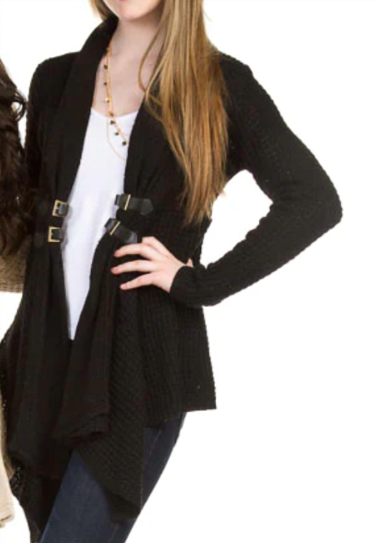 Papillon - Buckle Detail Waterfall Cardigan