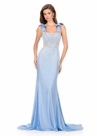 Ashleylauren - Pearl Embellished Fitted Gown