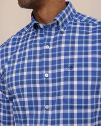 SOUTHERN TIDE River Ridge Plaid Sportshirt in surf blue - men's shirt - view 4