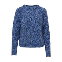 Autumn Cashmere - Women's Tweed Buttoned Shirttail Crew Sweater