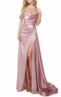 Alyce Paris - Long Off The Shoulder Satin Gown