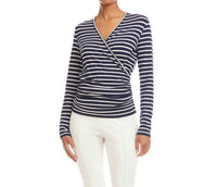 Karen Kane - Long Sleeve Side-shirred Crossover Top