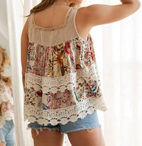 Young Threads - Boho Lace Tiered Tank
