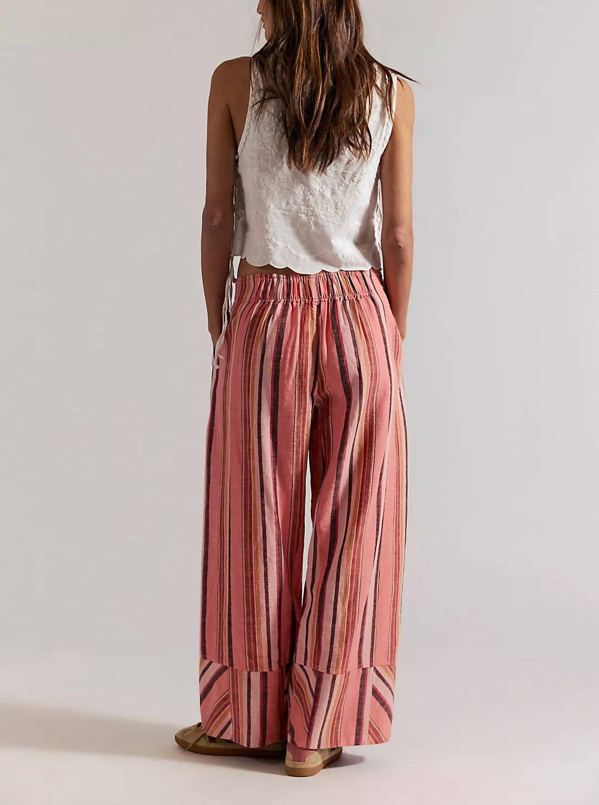 Free People - Day's End Linen Striped Pull-on Pant