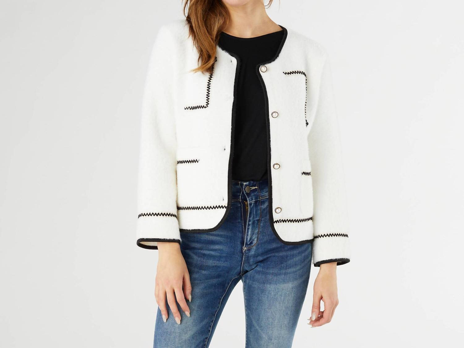 Coco + Carmen - Clarice Cardigan with Trim Detail