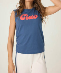 PJ Salvage Women's Ciao Tank Top in blue - women's tank top