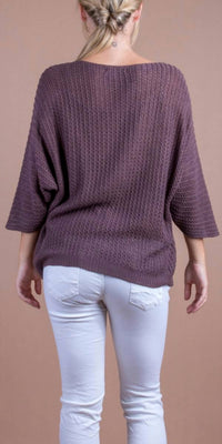 GIGI MODA Lustro Knit Sweater in chocolate - women's sweater - detail view