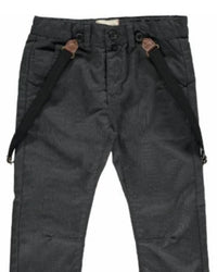 Me & Henry - Boys' Dogtooth Woven Trousers With Removable Braces
