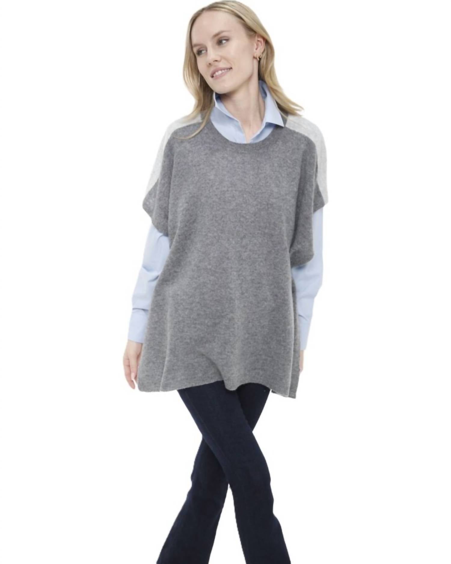 Incashmere - Colored Block Poncho
