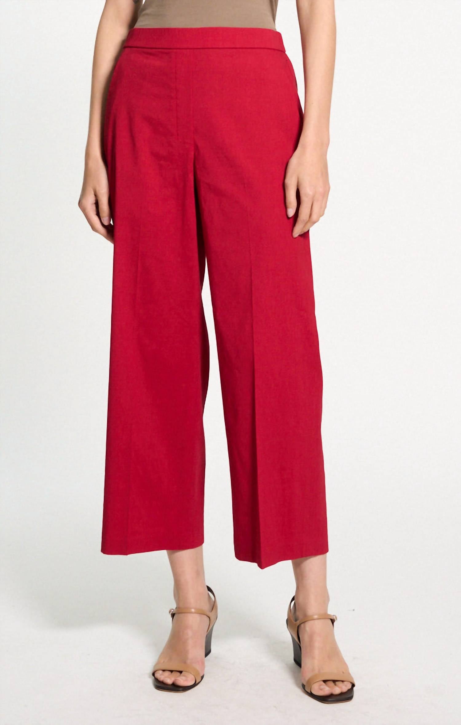 Theory Relaxed Pull-on Pant in good linen cherry - women's pants