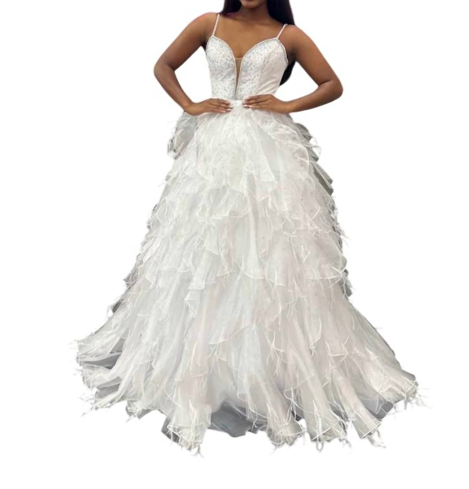 Ava Presley - Beaded Bodice Ruffled Tulle Ball Gown