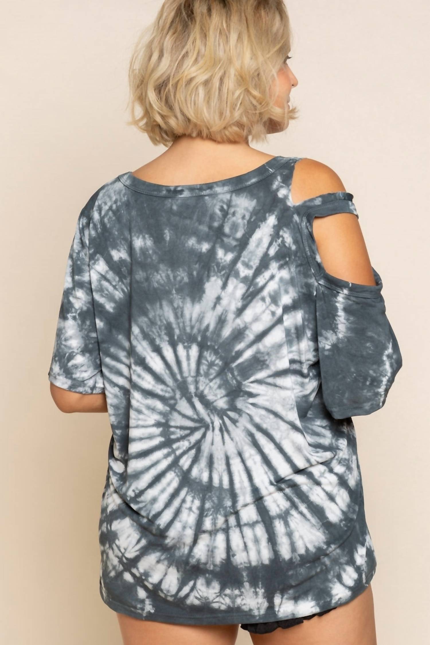 POL Splashes In Color Top in color top in galaxy black - women's shirt - alternate view