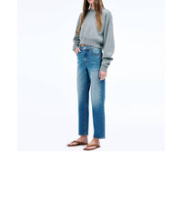 SLVRLAKE Sophie Mid Rise Straight Leg Jeans in common ground - women's jeans - alternate view