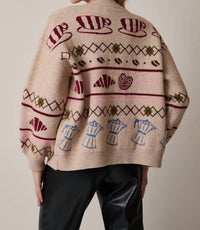 Sunday Edition Cozy Cafe Cardigan in oatmeal - women's cardigan - alternate view