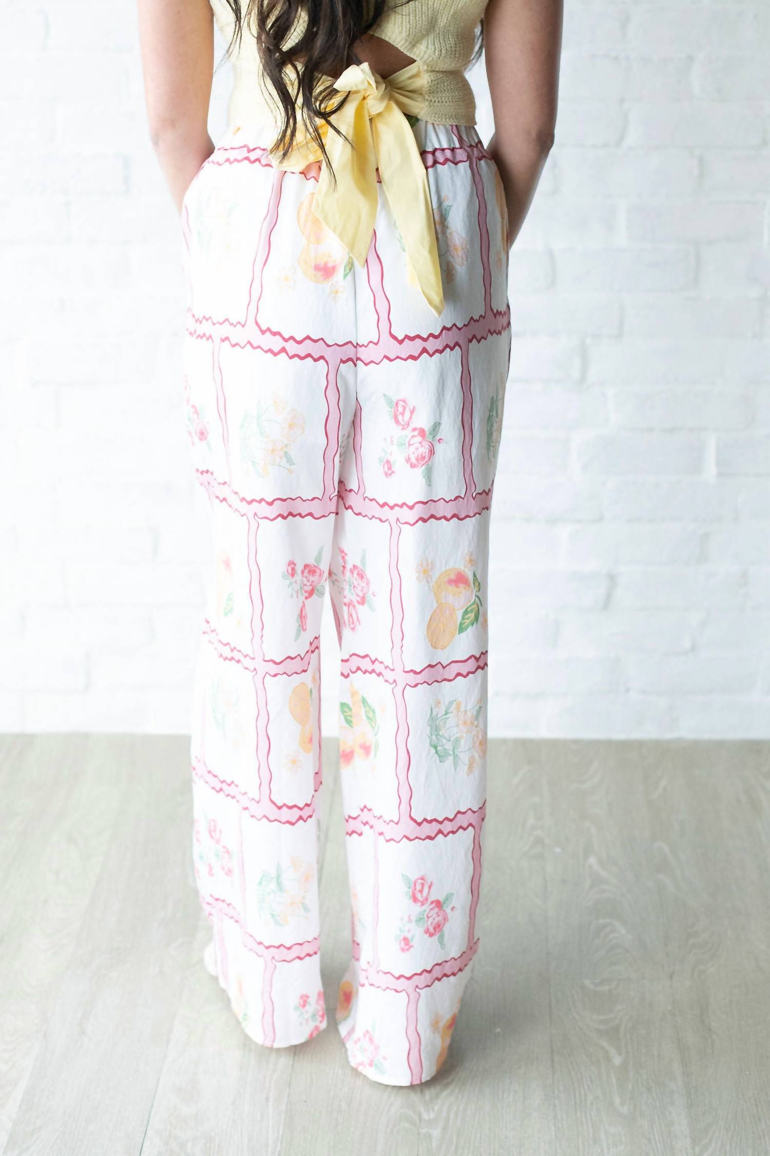 entro Wide Leg Pants in beige - women's pants - detail view