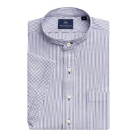 New England Shirt Company - Men's Seersucker Banded Collar Popover Shirt