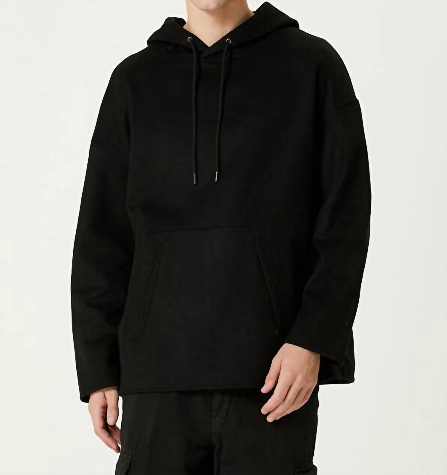 CLOSED Hooded Wool Sweatshirt in black - men's shirt
