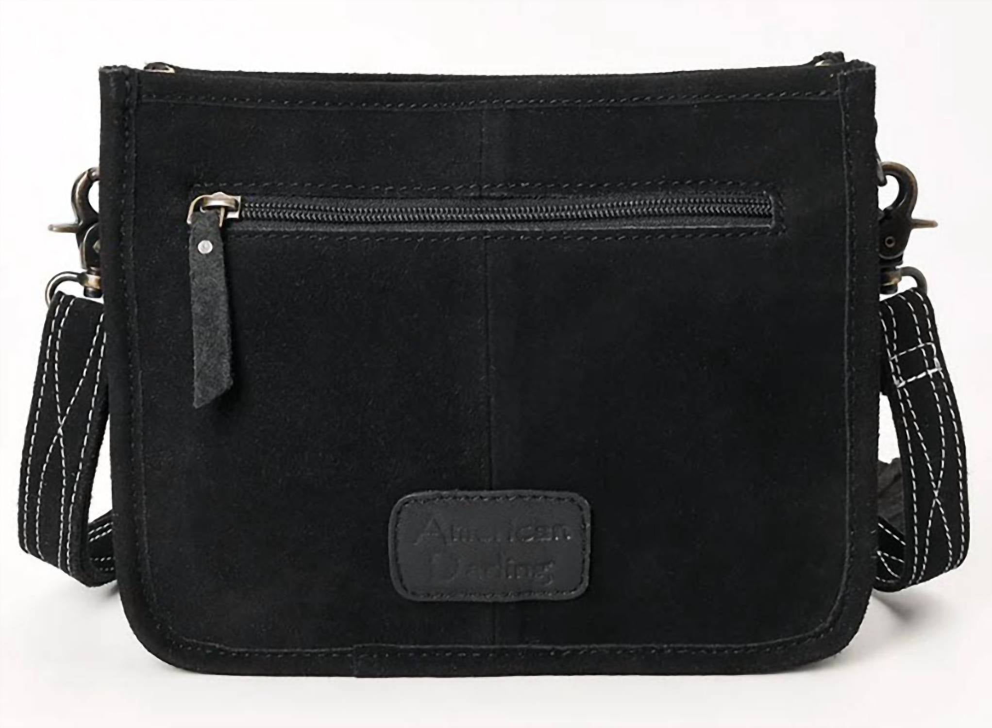 American Darling Women's Boot Stitch Crossbody Bag in black - women's bag - detail view