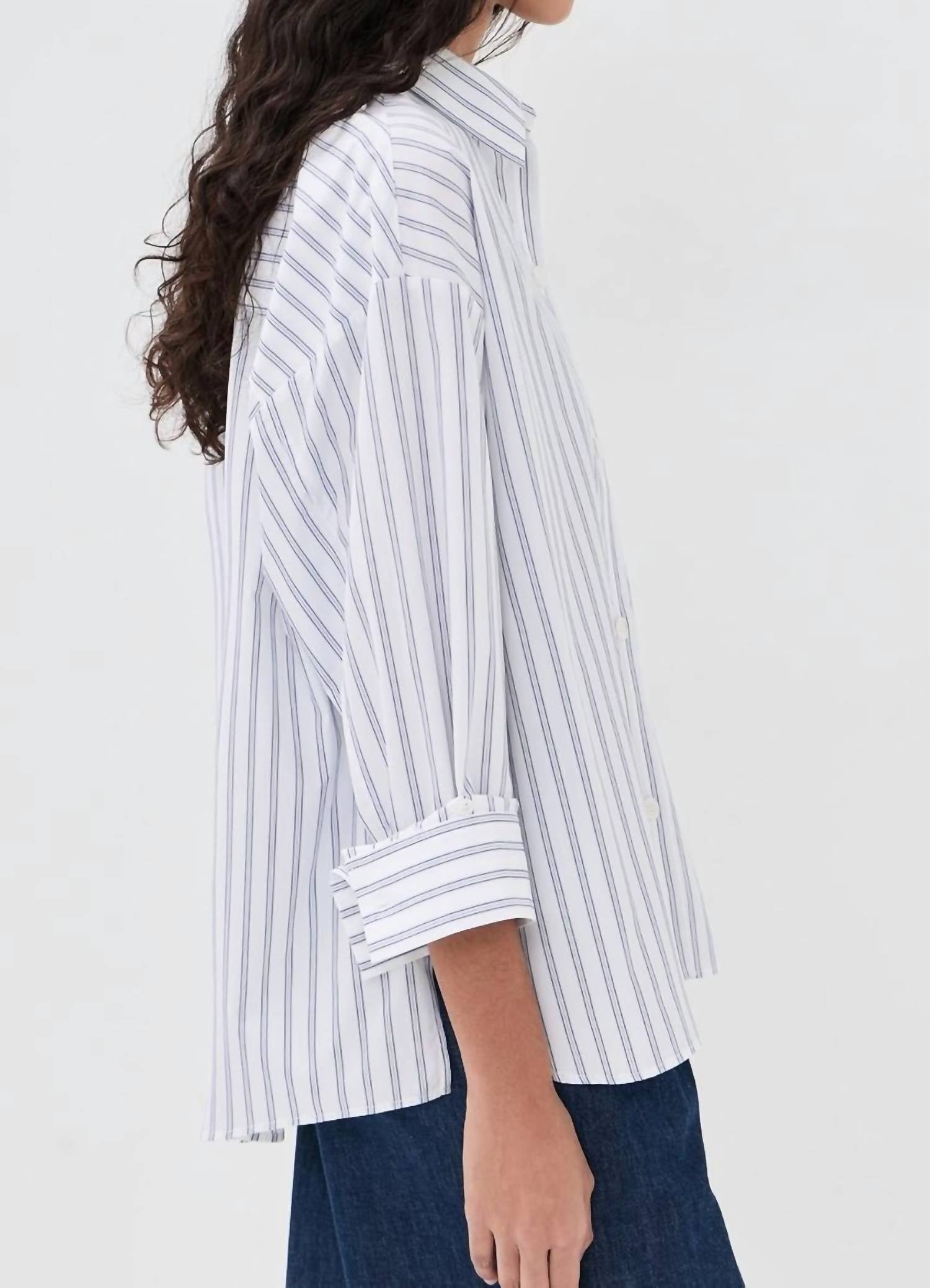 TWP New Earl Shirt in white midnight - women's shirt - alternate view