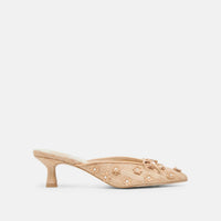Dolce Vita Women's Camilo Slip On Pumps in natural raffia - women's heels - detail view