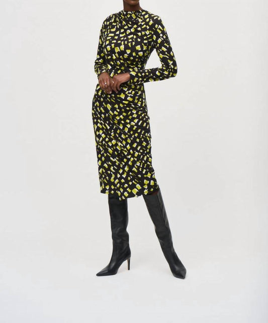 Joseph Ribkoff - Abstract Print Midi Sheath Dress