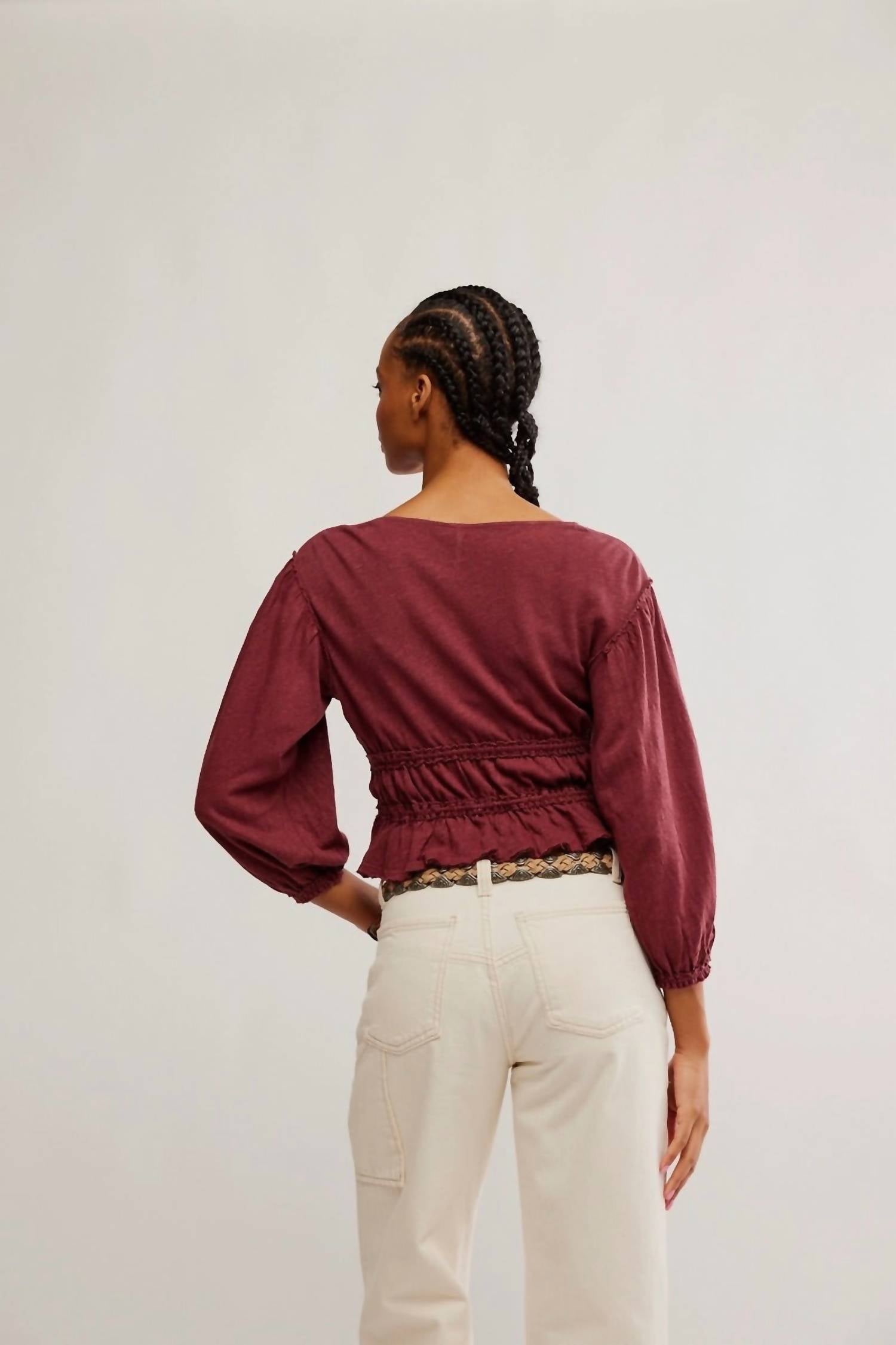 Free People - Lets Go V-neck Blouse