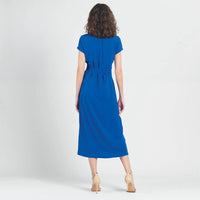 Clara Sun Woo - Wrap Overlay Center Tie Midi Dress