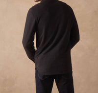 The Normal Brand Textured Knit Long Sleeve Shirt in phantom - men's shirt - detail view