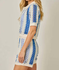 Mystree - Crochet Buttoned Polo Knit Shirt