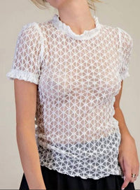 Easel - Southern Belle Eyelet Blouse