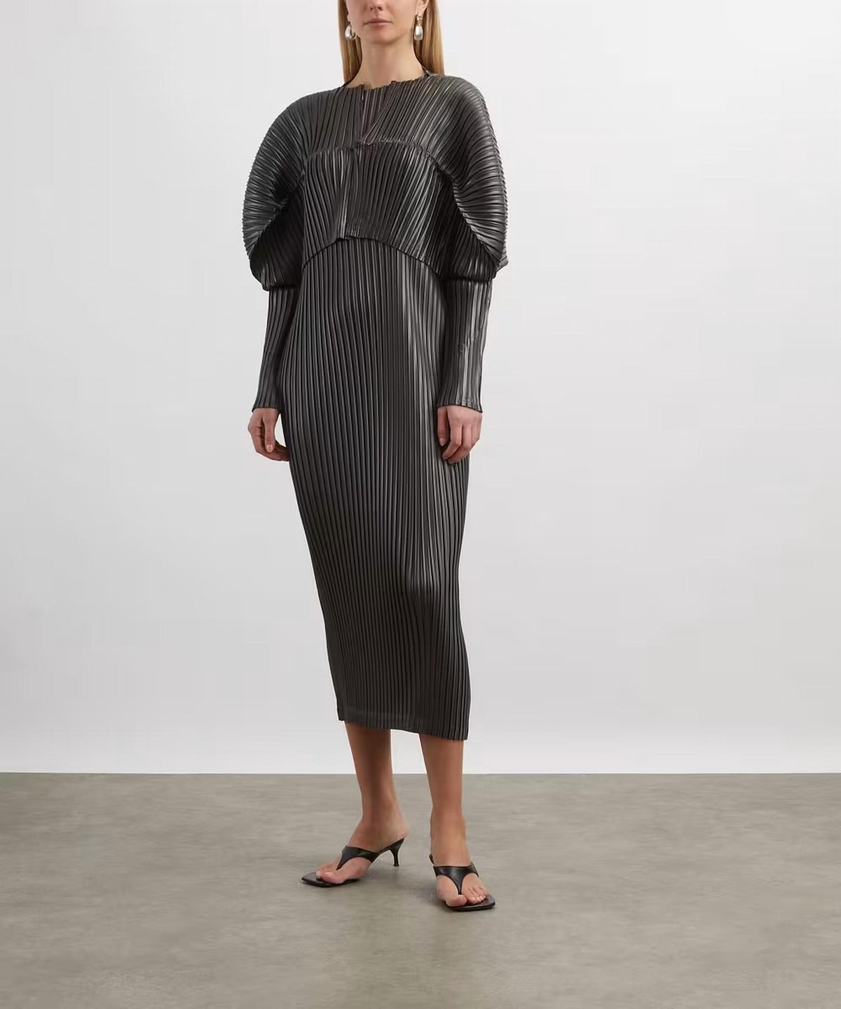 Issey Miyake - Glossed Metal Pleats Dress