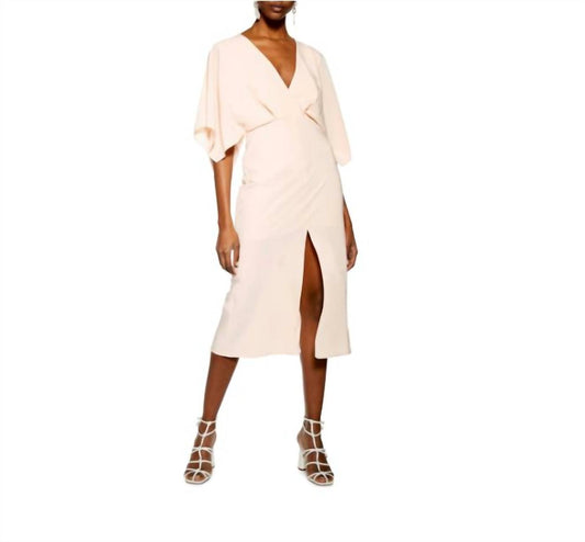 Topshop - Chiffon Dress Batwing High Slit Midi Tea Dress