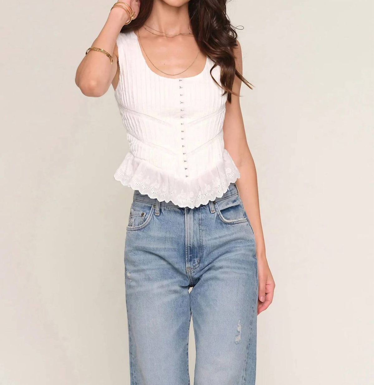 Heartloom - Christine Lace Ruffle Top
