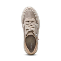 Aetrex Women's Leigh Suede Side Zip Platform Sneakers in tan - women's sneaker - view 5