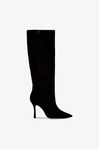 Larroude Women's Kate Hi Stiletto Pointed Toe Boots in black - women's shoe