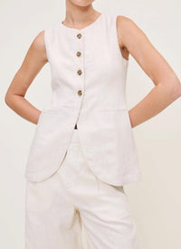 DL1961 - Women's Amalie Button Down Top in flax - women's jacket - alternate view