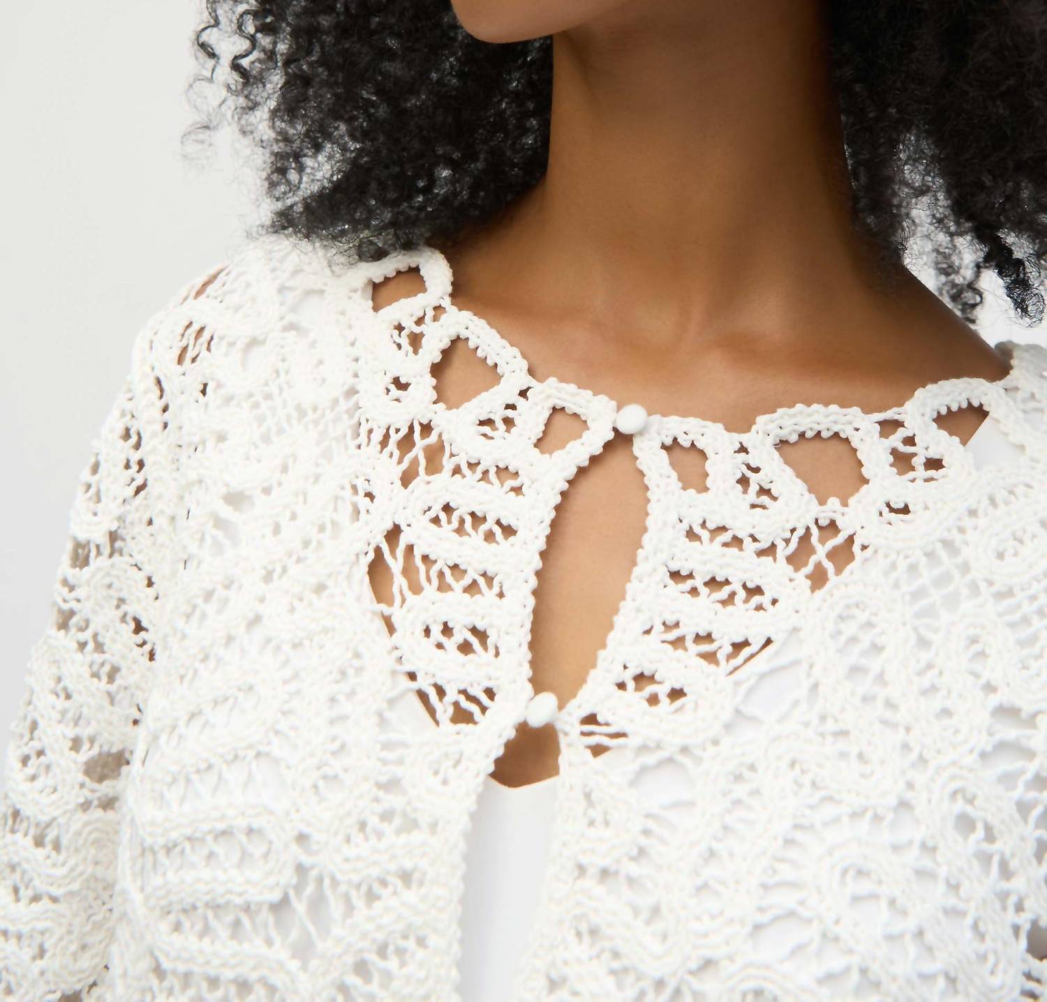 Joseph Ribkoff - Crochet Lace Open-front Cardigan
