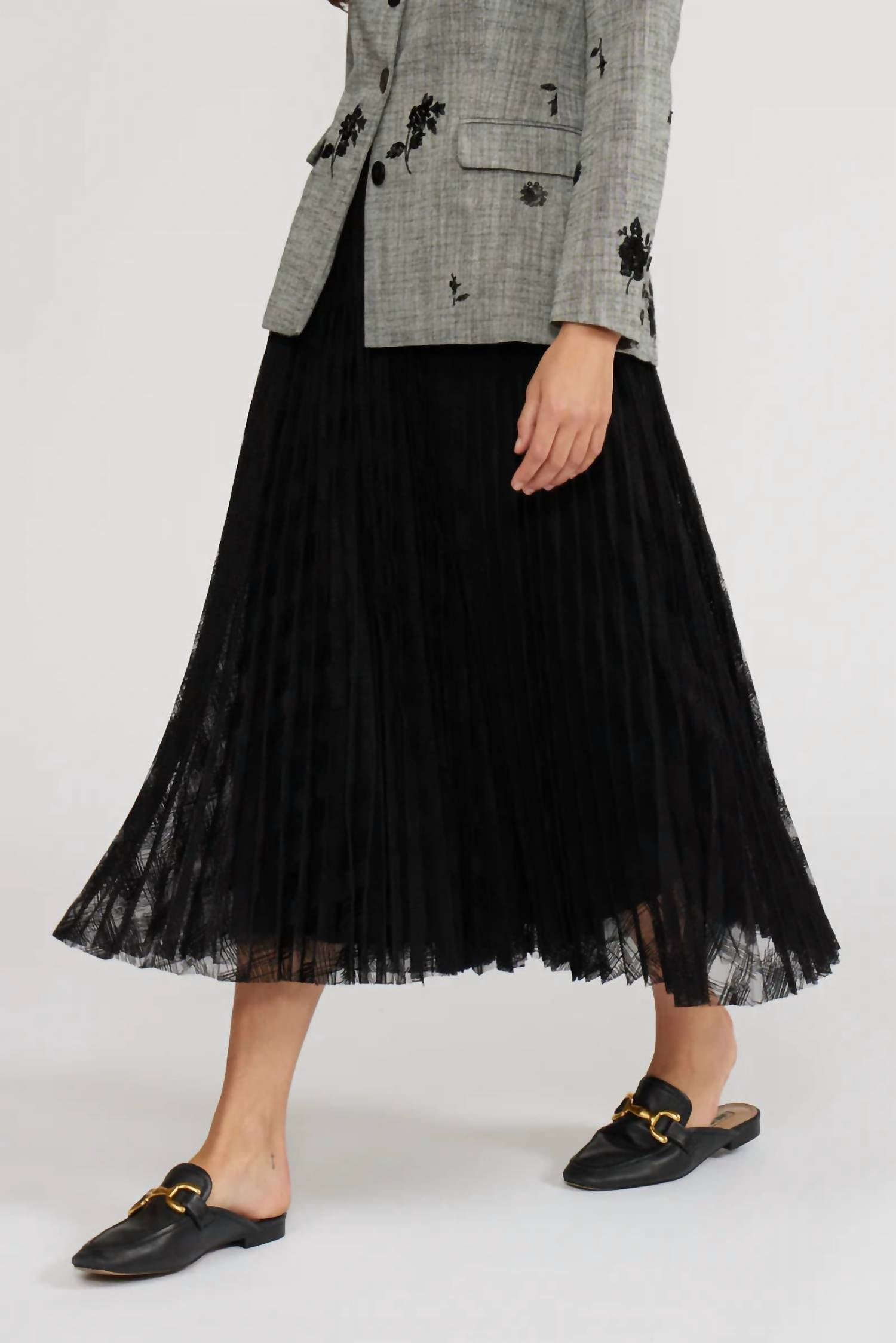 Lucy Paris - Madison Textured Pleated Skirt