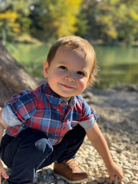 Me & Henry - Boy's Jasper Woven Onesie