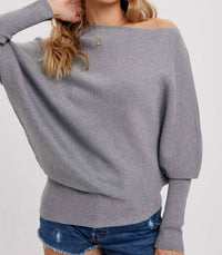 Bluivy - One Shoulder Pullover Sweater