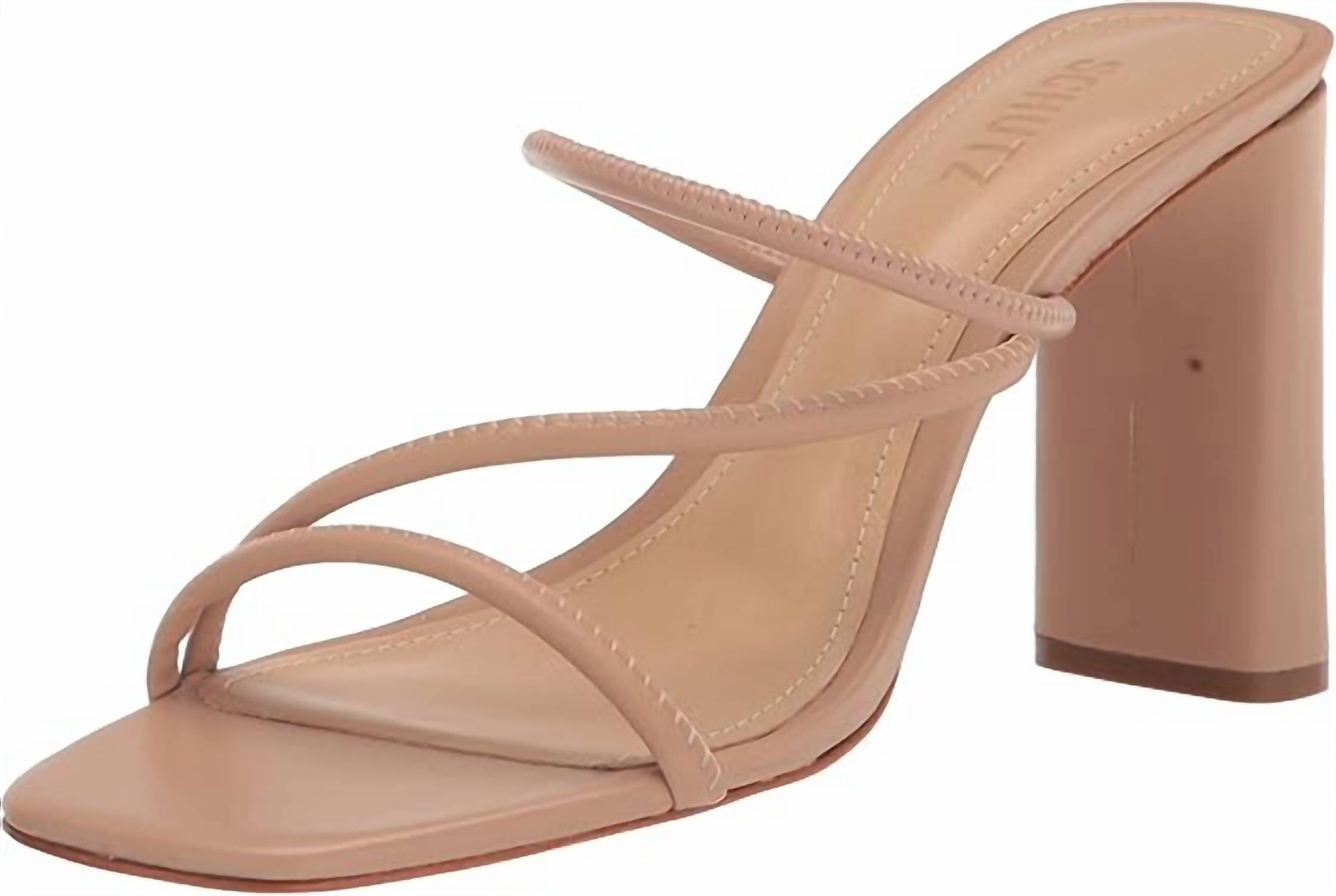 SCHUTZ Women's Chessie Sandals in true beige - women's heels - detail view