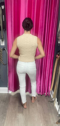 Bianco - Summer Double Button High Waisted Skinny Jean