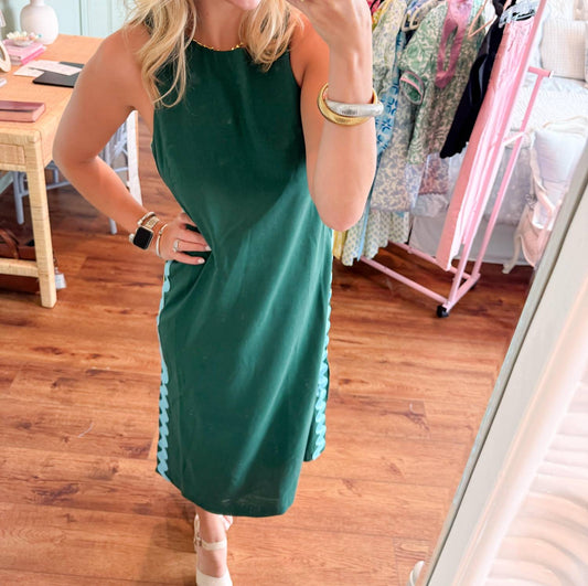 2.7 August Apparel - Emerald Ric Rac Midi Dress