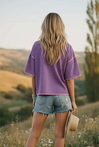 Sewn And Seen - Striped Oversized Knit Top