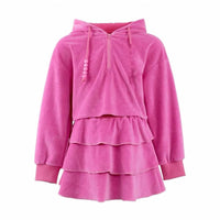 Lola + The Boys - Happy Velour Cropped Hoodie And Skirt Set