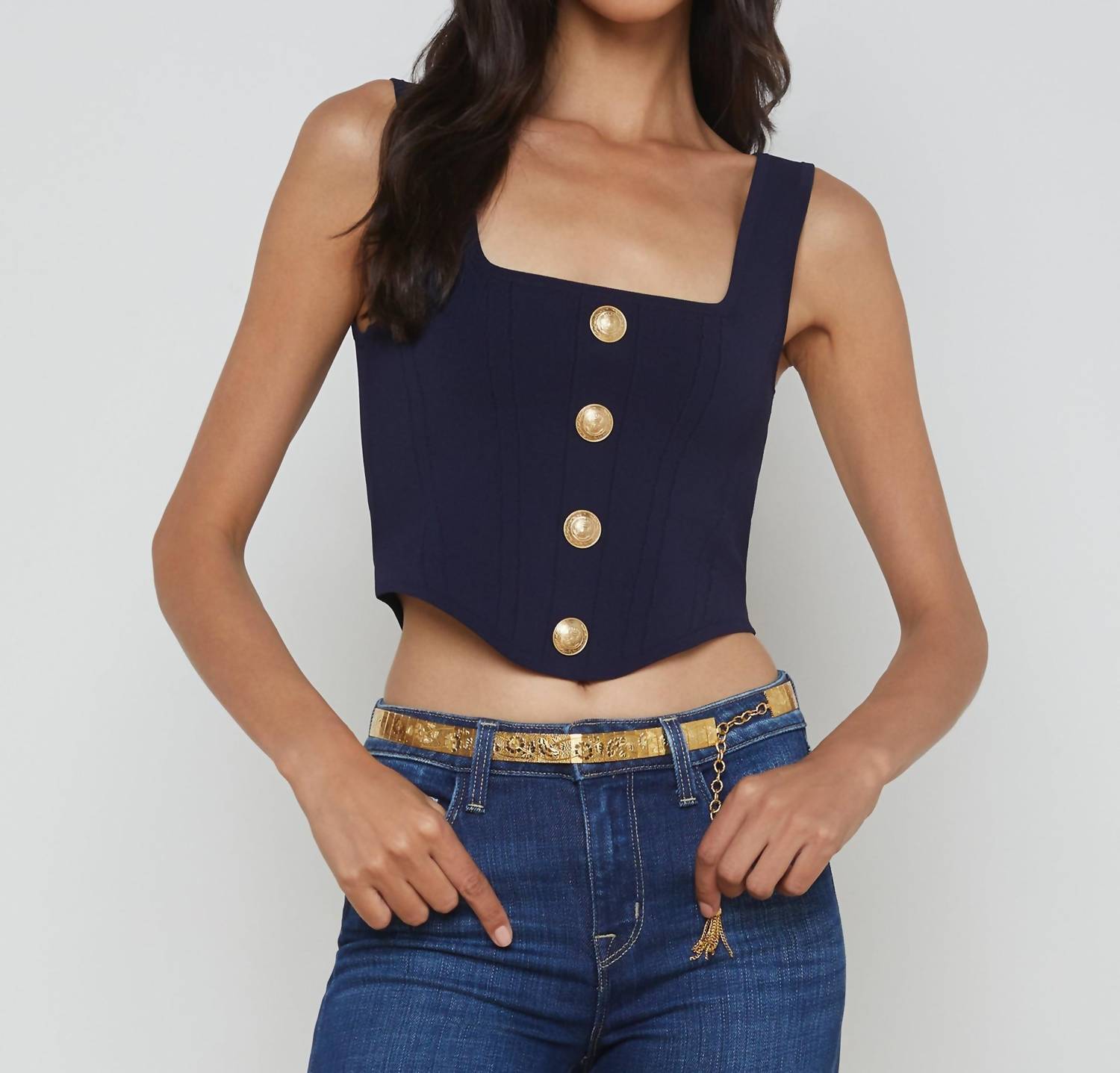 L'Agence - Saga Square Neck Crop Top